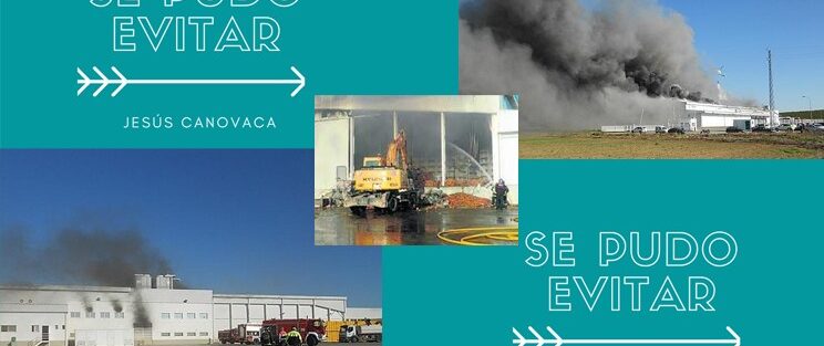 Imagen que muestra el resultado de un incendio en una nave industrial