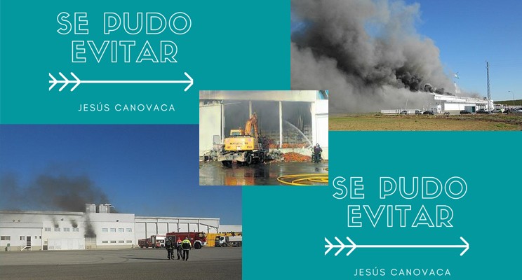 Imagen que muestra el resultado de un incendio en una nave industrial